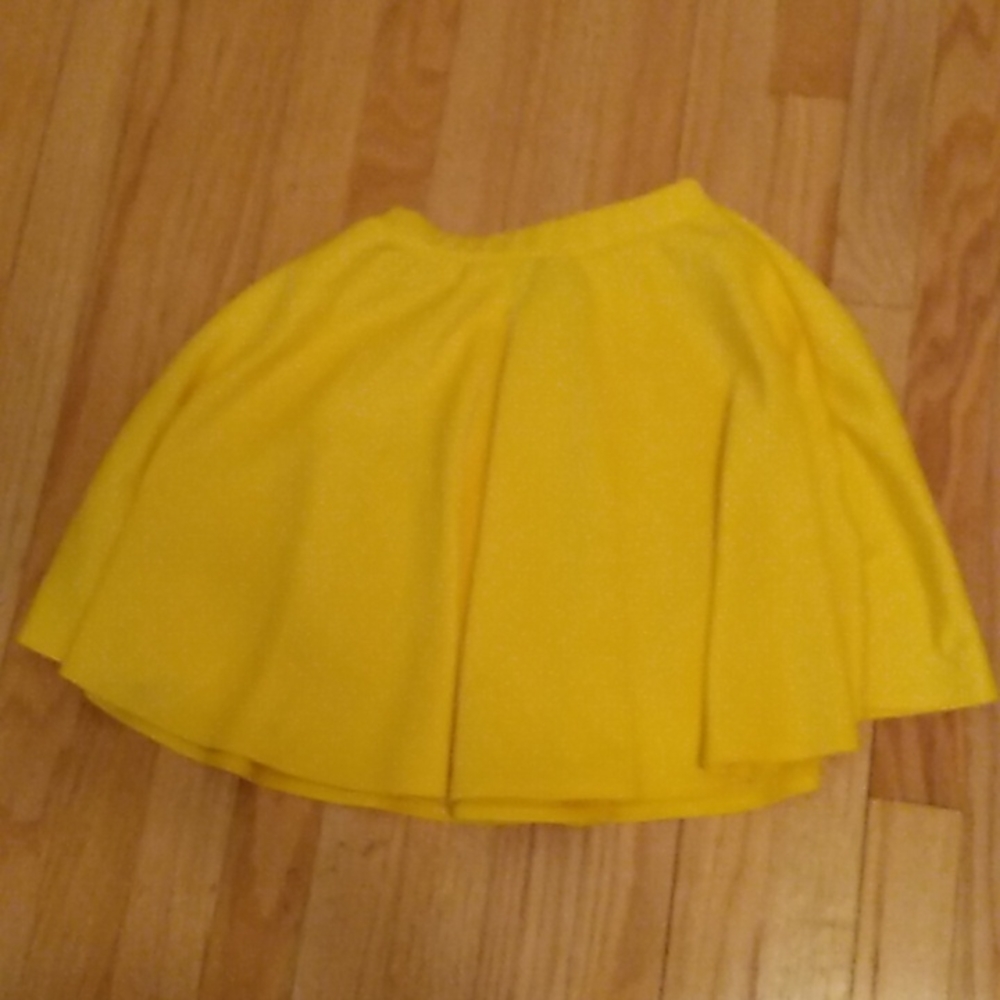 Children yellow flay satin  skirt